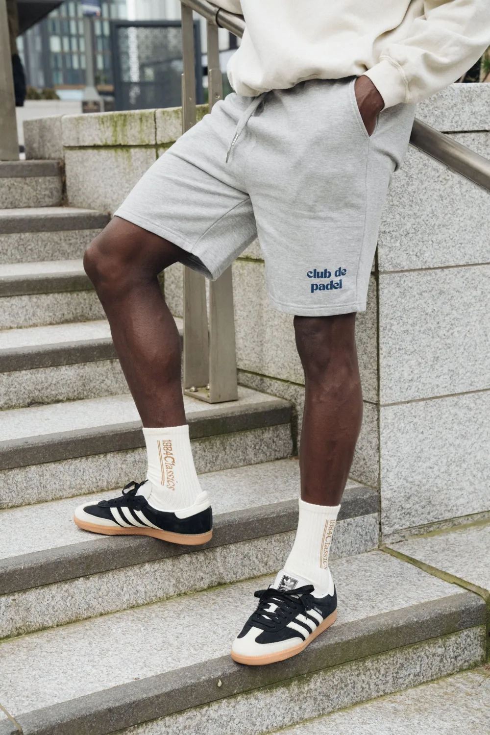 Club De Padel Logo Jogger Shorts - Grey