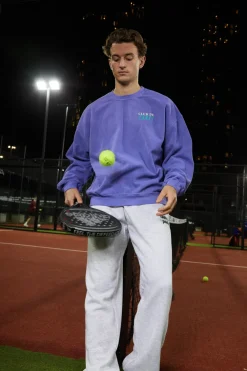 Club De Padel 'Retro' Vintage Washed Sweater - Lilac