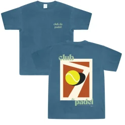 Club De Padel 'Summer Court' Vintage Washed Tee - Navy