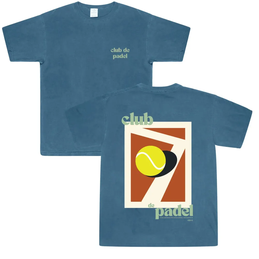 Club De Padel 'Summer Court' Vintage Washed Tee - Navy