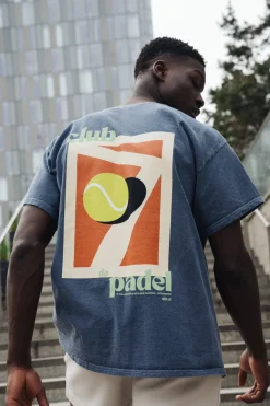 Club De Padel 'Summer Court' Vintage Washed Tee - Navy