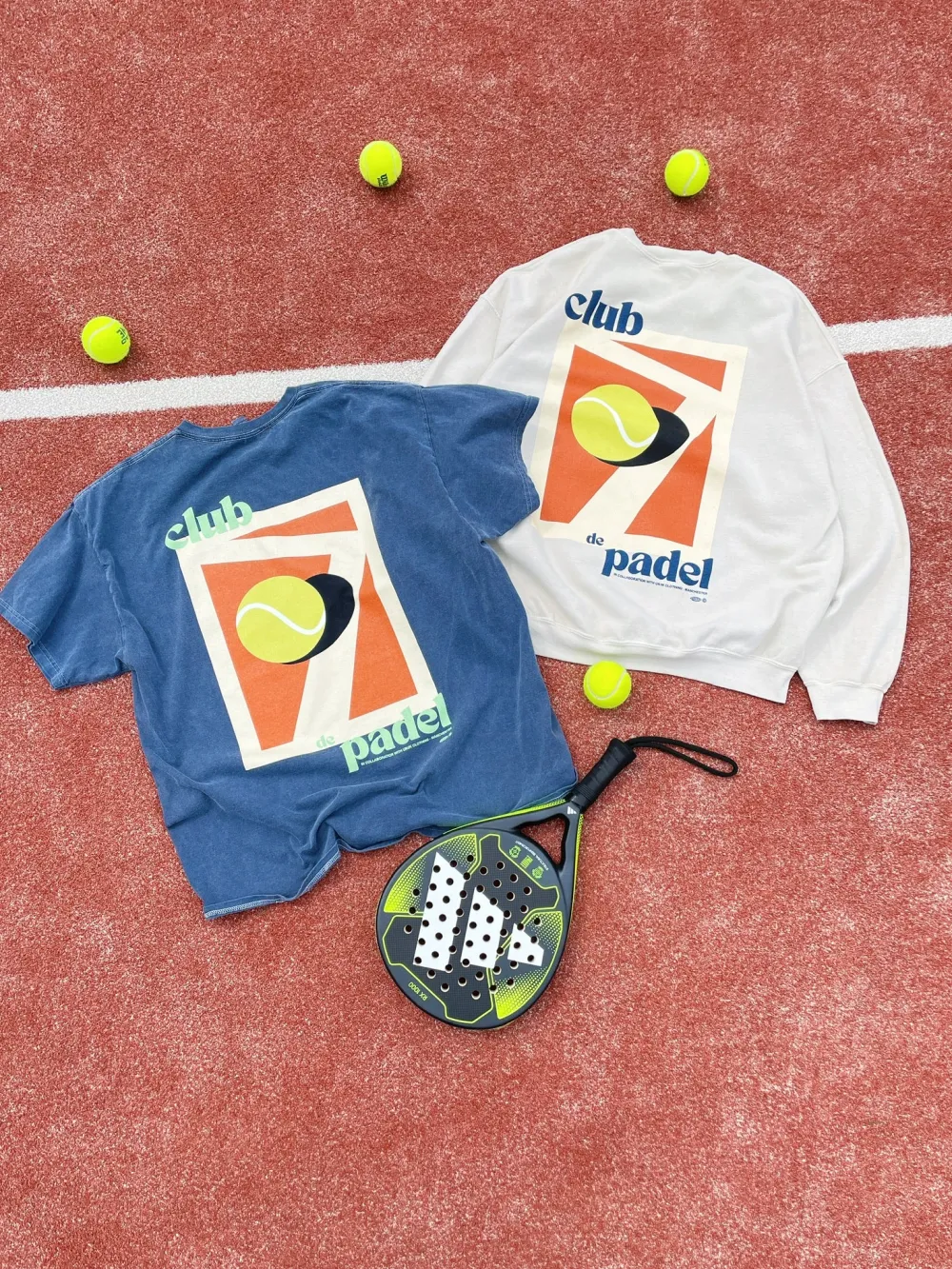 Club De Padel 'Summer Court' Vintage Washed Tee - Navy