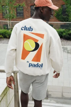 Club De Padel 'Summer Court' Vintage Washed Sweater - Cream
