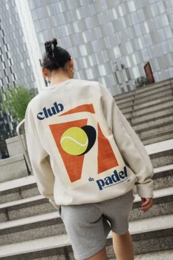 Club De Padel 'Summer Court' Vintage Washed Sweater - Cream