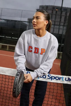 Club De Padel 'Varsity' Heavyweight Sweater - Heather Grey