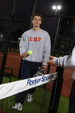 Club De Padel 'Varsity' Heavyweight Sweater - Heather Grey