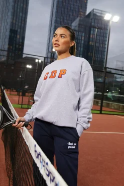 Club De Padel 'Varsity' Heavyweight Sweater - Heather Grey