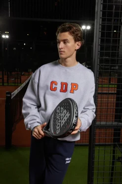 Club De Padel 'Varsity' Heavyweight Sweater - Heather Grey