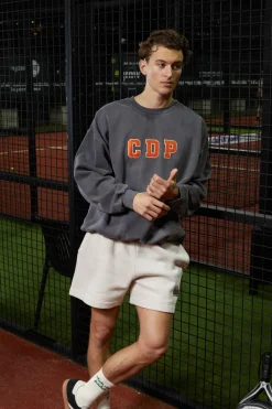 Club De Padel 'Varsity' Vintage Washed Sweater - Black