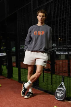 Club De Padel 'Varsity' Vintage Washed Sweater - Black