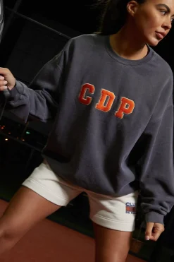 Club De Padel 'Varsity' Vintage Washed Sweater - Black
