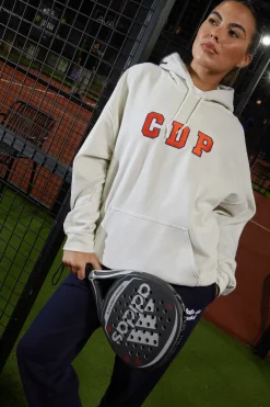 Club De Padel 'Varsity' Vintage Washed Hoodie - Cream