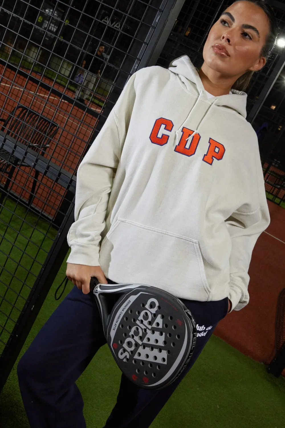 Club De Padel 'Varsity' Vintage Washed Hoodie - Cream