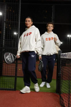 Club De Padel 'Varsity' Vintage Washed Hoodie - Cream
