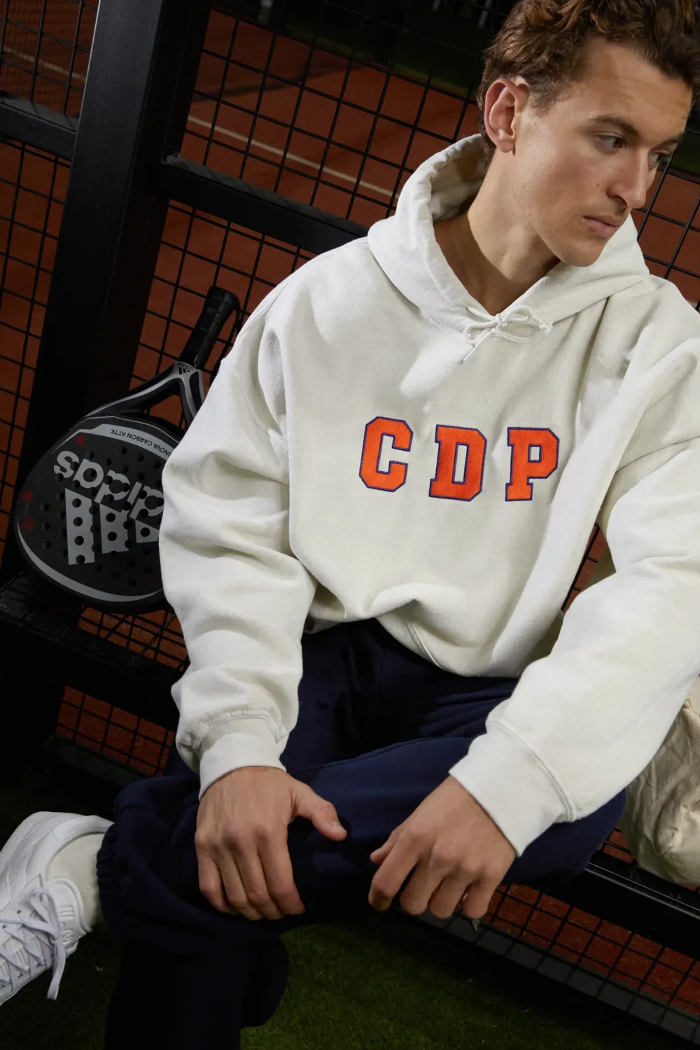 Club De Padel 'Varsity' Vintage Washed Hoodie - Cream