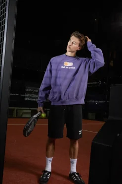 Club De Padel 'Vibora' Vintage Washed Sweater - Violet