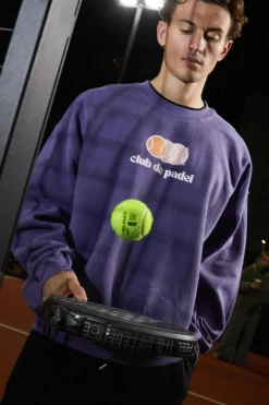 Club De Padel 'Vibora' Vintage Washed Sweater - Violet