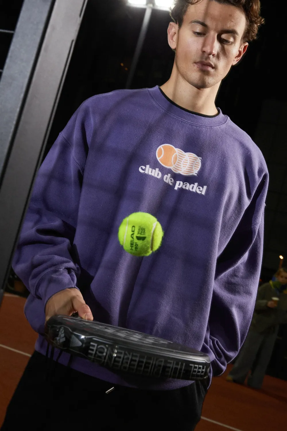 Club De Padel 'Vibora' Vintage Washed Sweater - Violet