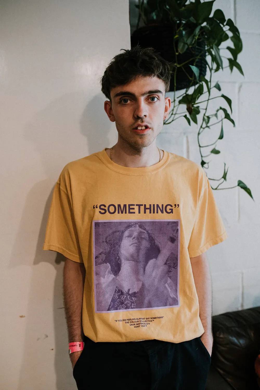 The Colour Collective Colour Collective 'Something' Tee - Vintage Washed Mustard *100K CLUB*