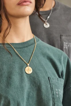 UN:IK Essentials Compass Pendant Necklace - Silver / Gold