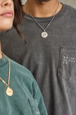UN:IK Essentials Compass Pendant Necklace - Silver / Gold