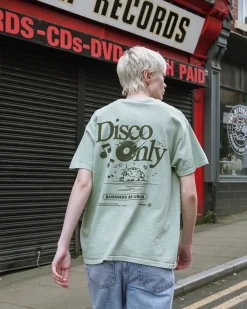 DISCO ONLY 'Business As Usual' Vintage Washed Tee - Pistachio