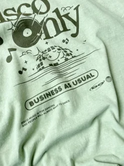 DISCO ONLY 'Business As Usual' Vintage Washed Tee - Pistachio