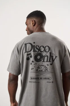 DISCO ONLY 'Business As Usual' Vintage Washed Tee - Black