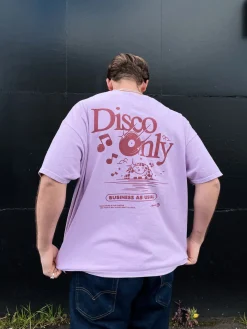DISCO ONLY 'Business As Usual' Vintage Washed Tee - Pink