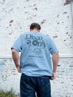 DISCO ONLY 'Business As Usual' Vintage Washed Tee - Blue