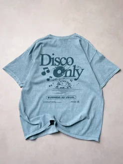 DISCO ONLY 'Business As Usual' Vintage Washed Tee - Blue