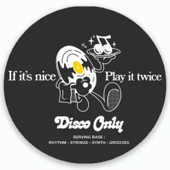 DISCO ONLY 'Play It Twice v2' Vinyl Slipmat - Black