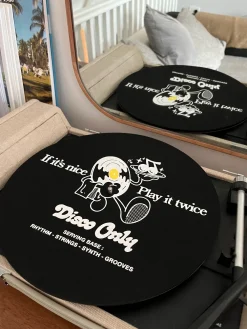 DISCO ONLY 'Play It Twice v2' Vinyl Slipmat - Black