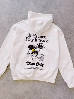 DISCO ONLY 'Play It Twice V2' Hoodie - White