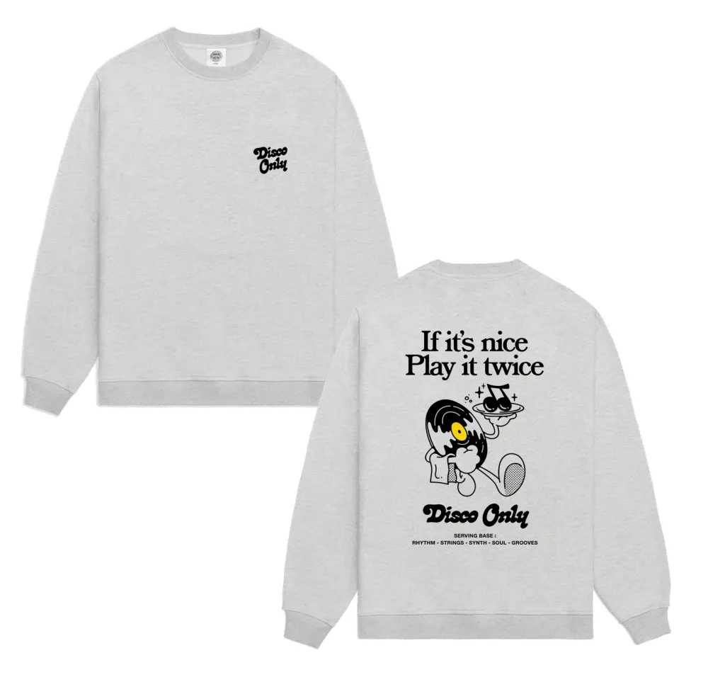 DISCO ONLY 'Play It Twice V2' Sweater - Grey