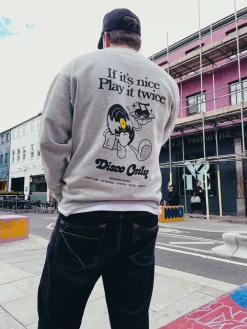 DISCO ONLY 'Play It Twice V2' Sweater - Grey