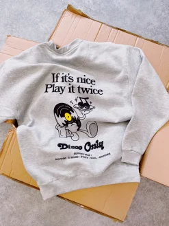 DISCO ONLY 'Play It Twice V2' Sweater - Grey