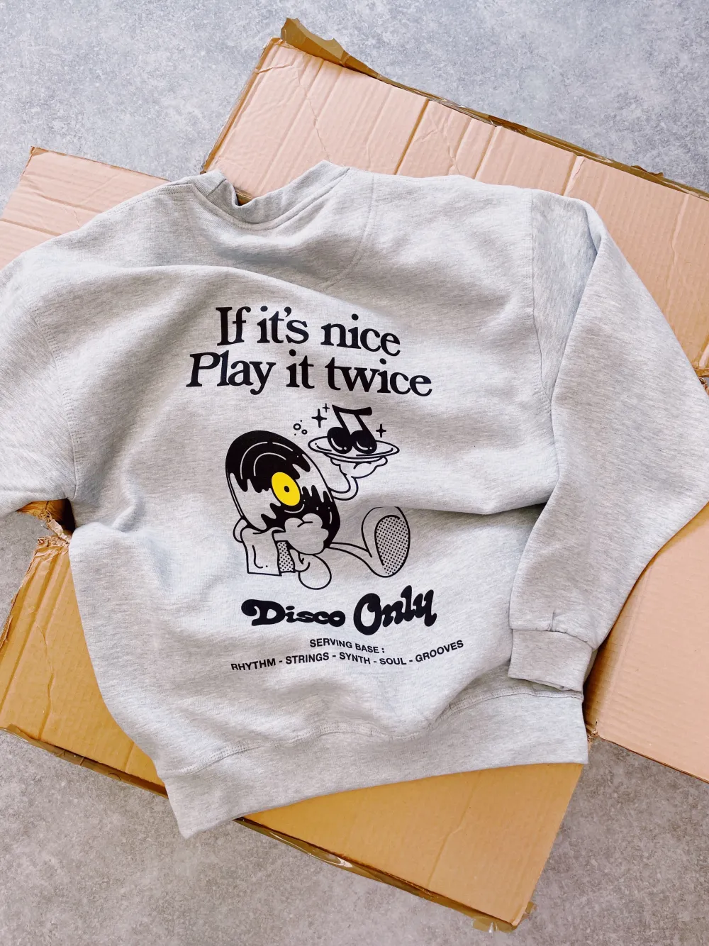 DISCO ONLY 'Play It Twice V2' Sweater - Grey