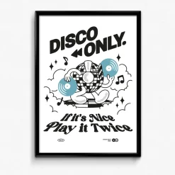 DISCO ONLY 'Play It Twice V4' Print - White