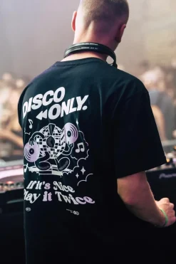 DISCO ONLY 'Play It Twice V4' Tee - Black