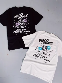DISCO ONLY 'Play It Twice V4' Tee - Black