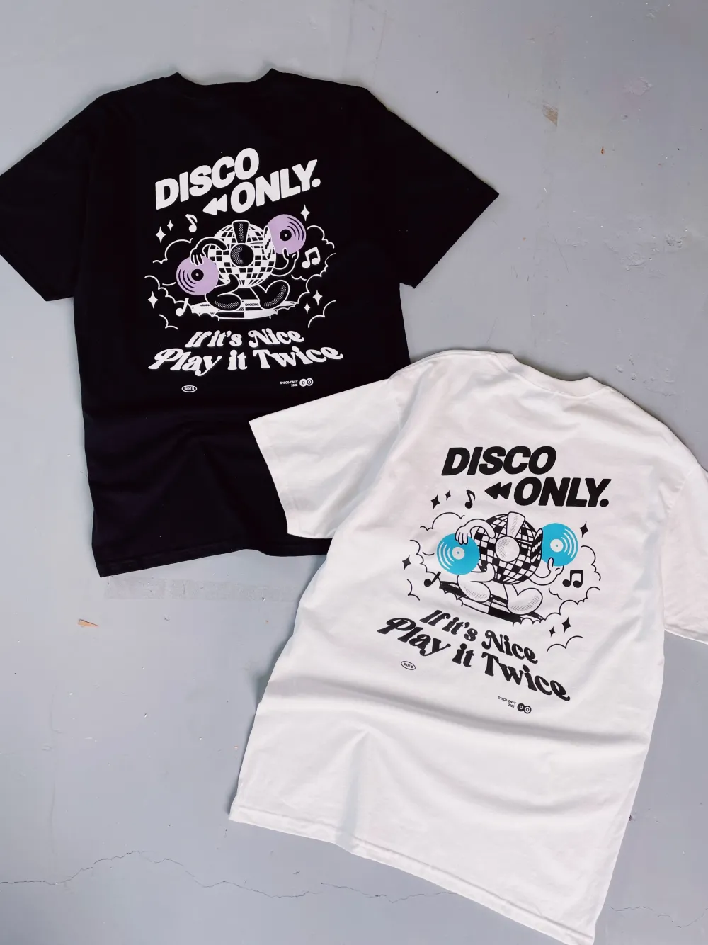 DISCO ONLY 'Play It Twice V4' Tee - Black