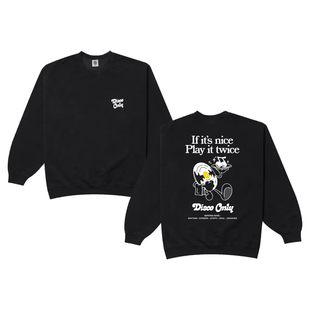 DISCO ONLY 'Play It Twice V2' Sweater - Black