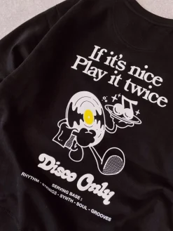 DISCO ONLY 'Play It Twice V2' Sweater - Black