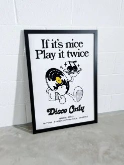 DISCO ONLY 'Play it Twice V2' Print - White