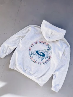 DISCO ONLY 'Play It Twice V1' Hoodie - Ash Grey