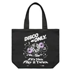 Women DISCO ONLY 'Play It Twice V4' Tote Bag - Black