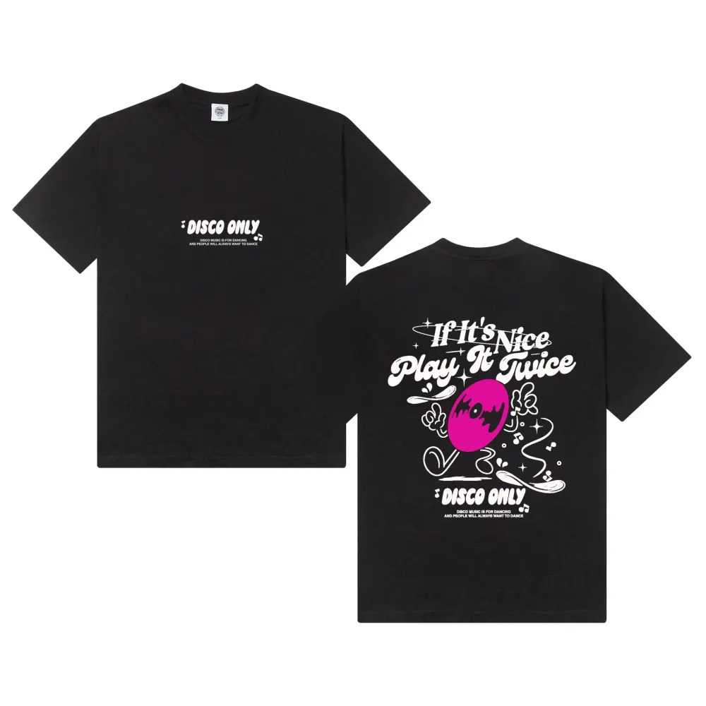 DISCO ONLY 'Play It Twice V5' Tee - Black