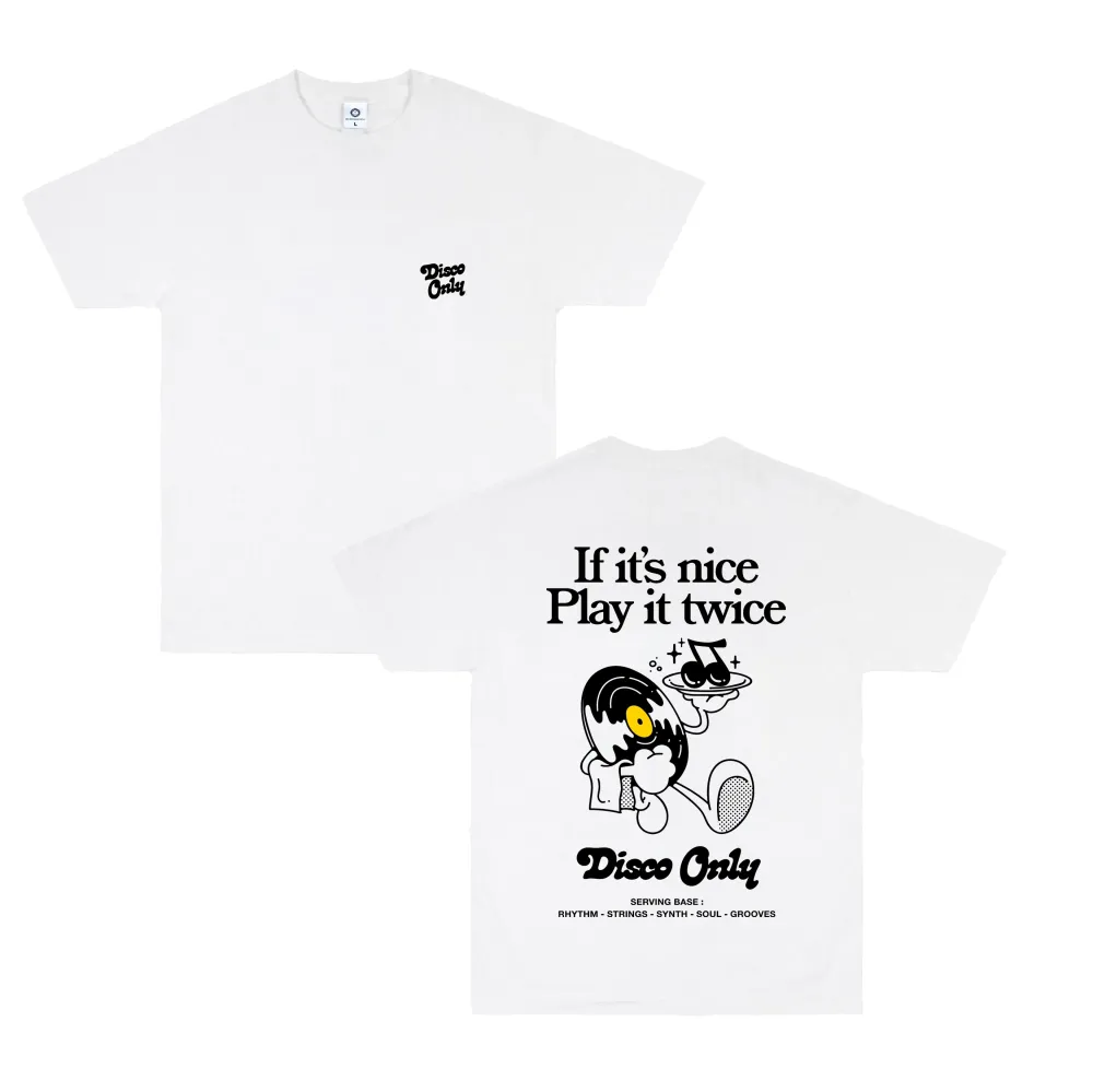 DISCO ONLY 'Play it Twice V2' Tee - White