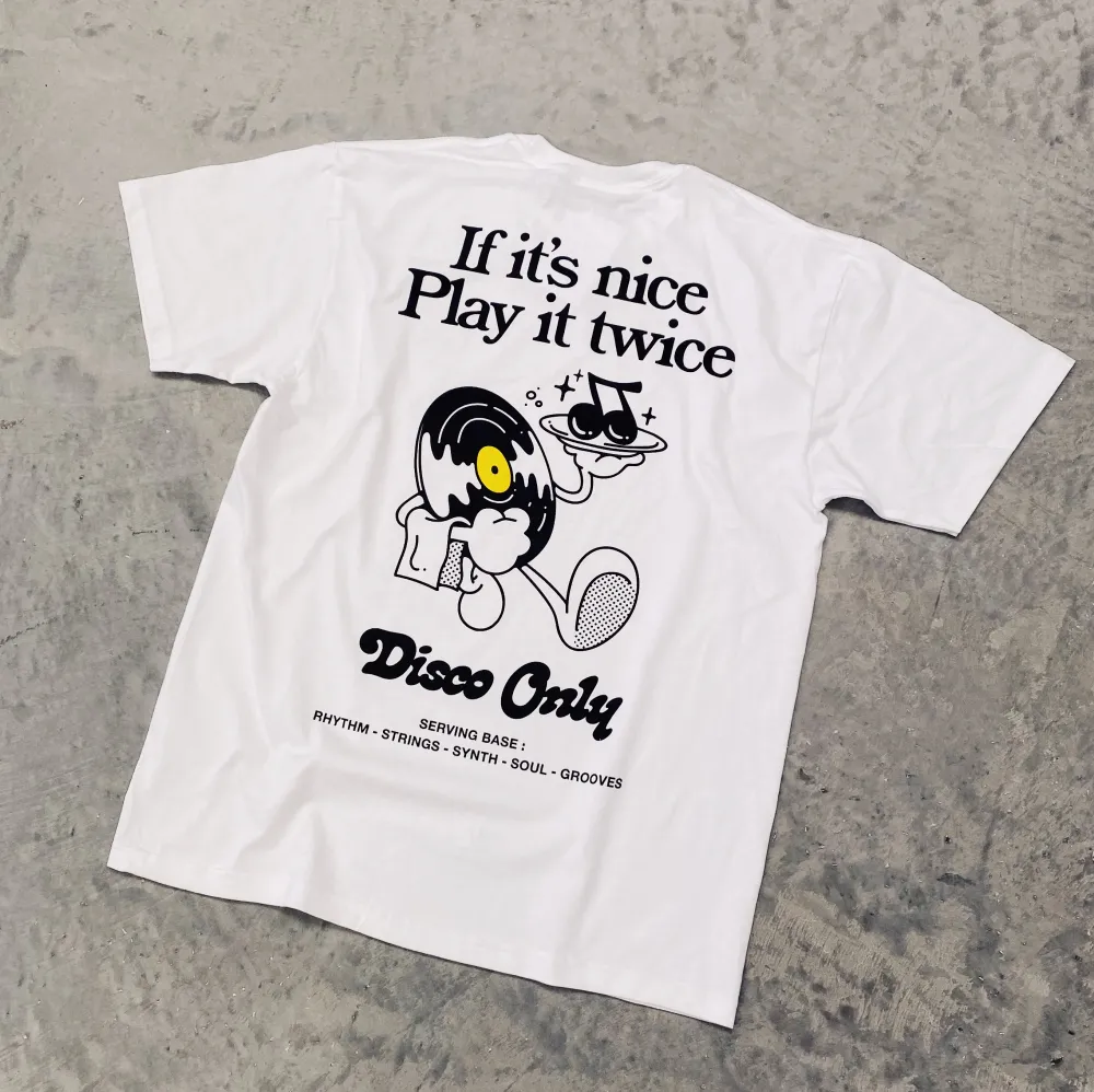 DISCO ONLY 'Play it Twice V2' Tee - White